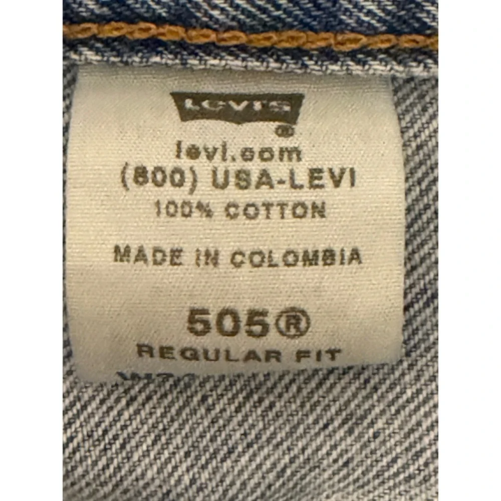 Levis 505 Regular Fit Denim Shorts Mens 34 Light Wash Blue Cotton Jeans Shorts